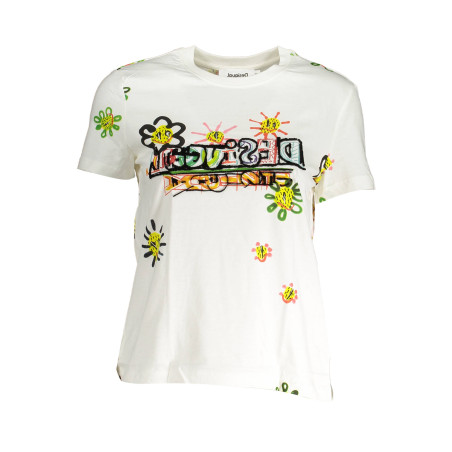 KURZARM-T-SHIRT DAMEN DESIGUAL WEIß