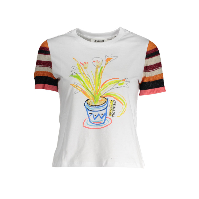 KURZARM-T-SHIRT DAMEN DESIGUAL WEIß