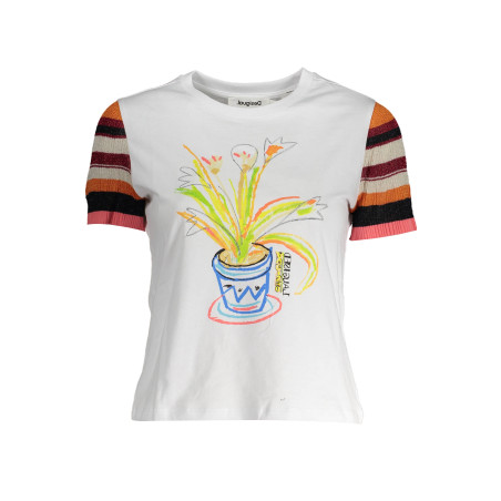 KURZARM-T-SHIRT DAMEN DESIGUAL WEIß