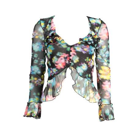 DESIGUAL LANGARM-T-SHIRT FÜR DAMEN, SCHWARZ