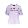 CAVALLI CLASS LILA DAMEN-KURZARM-T-SHIRT