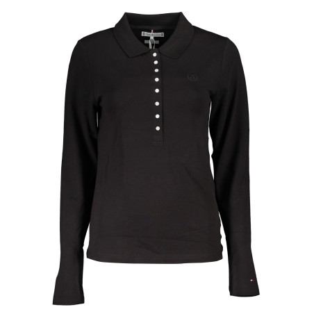 TOMMY HILFIGER DAMEN LANGARM POLOSHIRT SCHWARZ