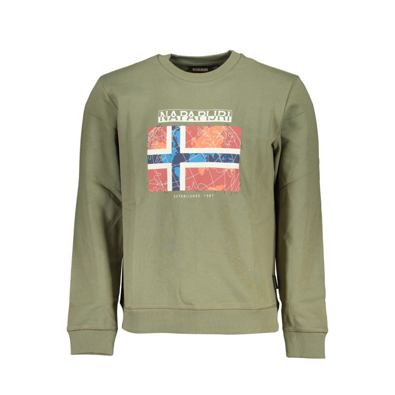 NAPAPIJRI GRÜNES HERREN-SWEATSHIRT MIT REISSVERSCHLUSS