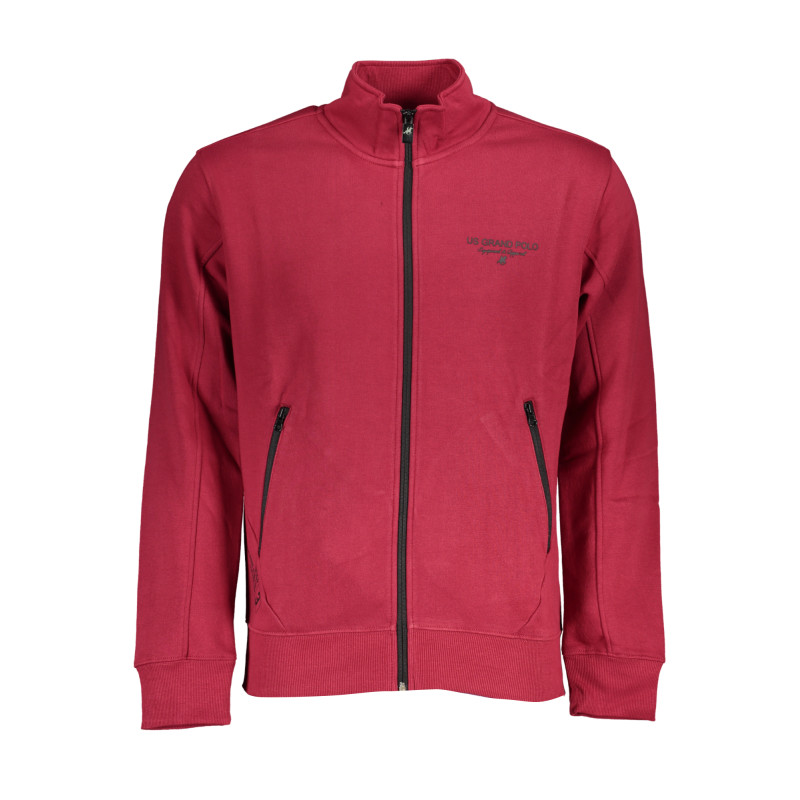 US GRAND POLO HERREN-SWEATSHIRT MIT ROTEM ZIP