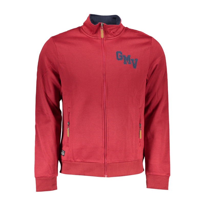 GIAN MARCO VENTURI HERREN-SWEATSHIRT MIT ROTEM ZIP