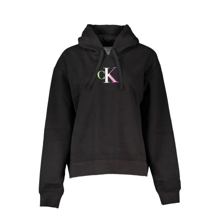 CALVIN KLEIN DAMEN-SWEATSHIRT MIT REISSVERSCHLUSS SCHWARZ
