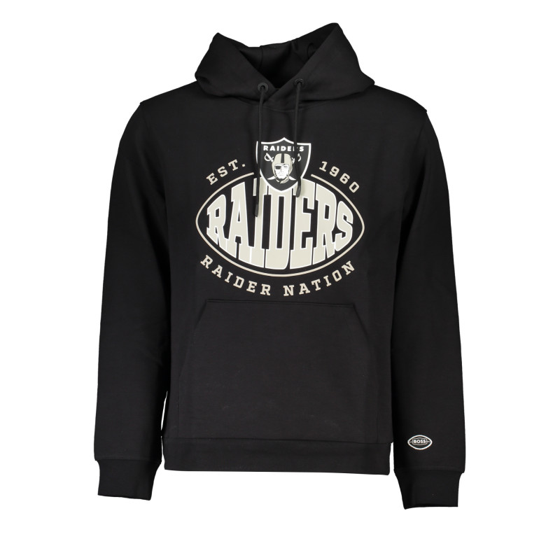 SCHWARZES HUGO BOSS HERREN-SWEATSHIRT MIT ZIP-OUT