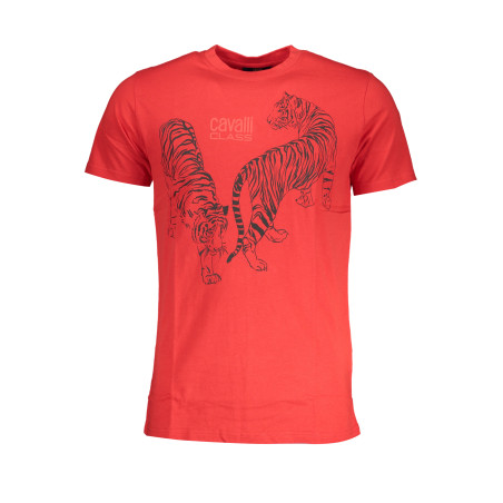 CAVALLI CLASS HERREN-KURZARM-T-SHIRT ROT