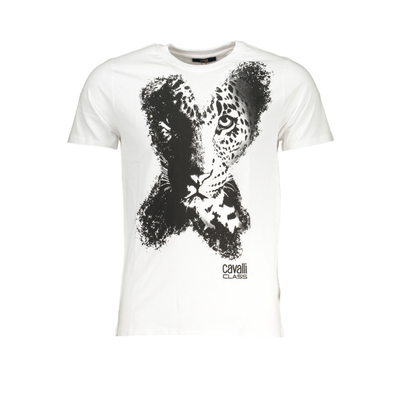 CAVALLI CLASS HERREN-KURZÄRMELIGES T-SHIRT WEISS