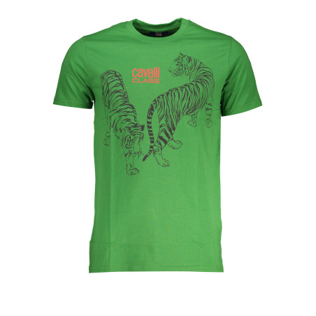 CAVALLI CLASS GRÜNES KURZÄRMELIGES HERREN-T-SHIRT