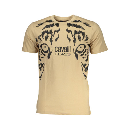 CAVALLI CLASS HERREN-KURZÄRMELIGES T-SHIRT BEIGE