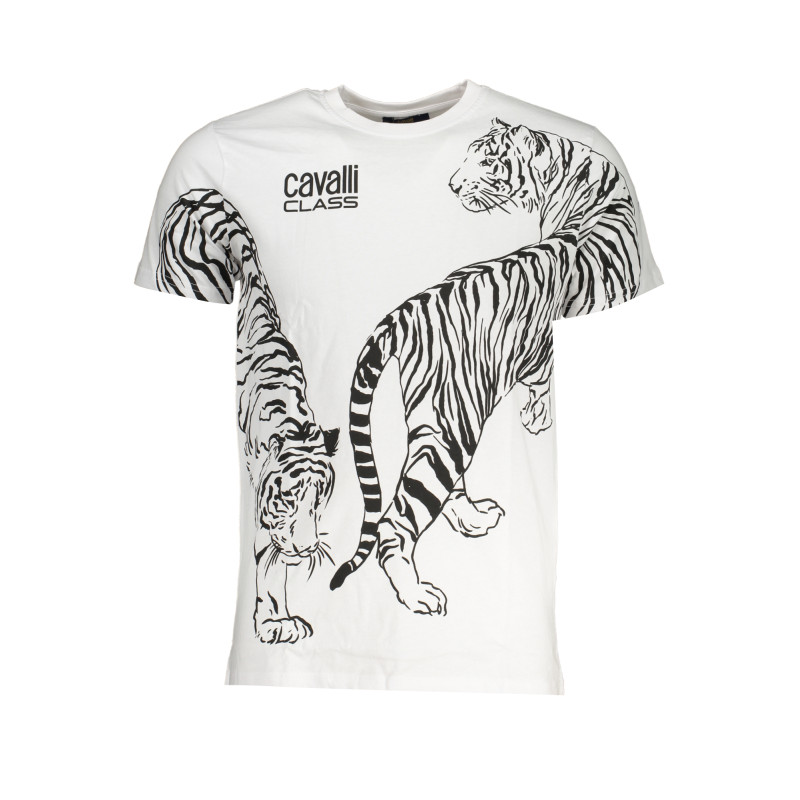 CAVALLI CLASS HERREN-KURZÄRMELIGES T-SHIRT WEISS