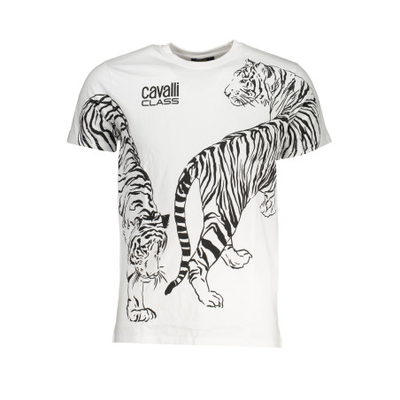 CAVALLI CLASS HERREN-KURZÄRMELIGES T-SHIRT WEISS