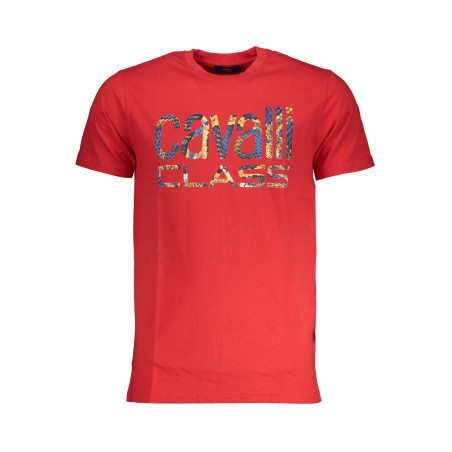 CAVALLI CLASS HERREN-KURZARM-T-SHIRT ROT