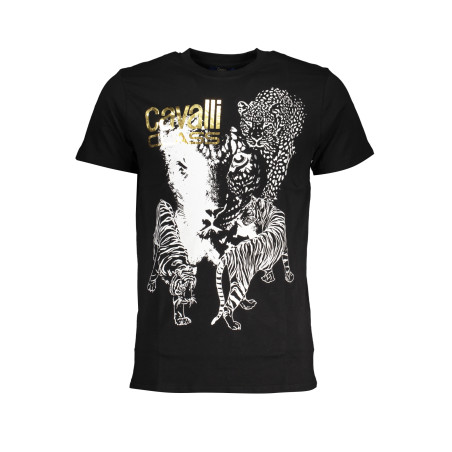 CAVALLI CLASS HERREN-KURZARM-T-SHIRT SCHWARZ