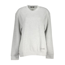 CAVALLI CLASS WOMEN&39S GRAY ZIPLESS SWEATSHIRT