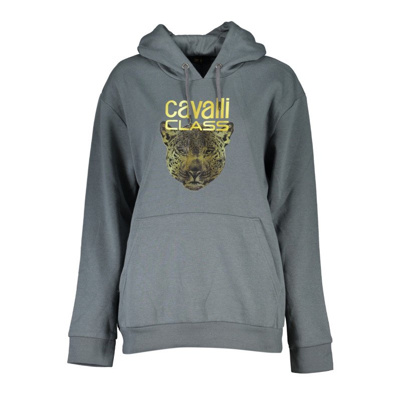 CAVALLI CLASS GRAUES SWEATSHIRT MIT REISSVERSCHLUSS FÜR DAMEN