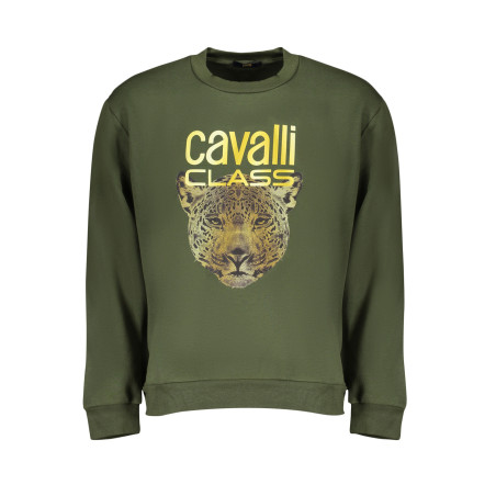 CAVALLI CLASS GRÜNES HERREN-SWEATSHIRT MIT REISSVERSCHLUSS