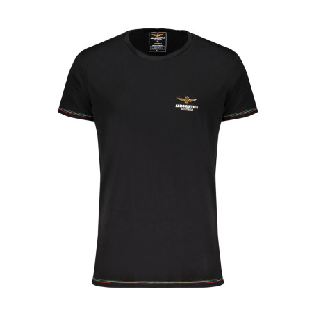 AERONAUTICA MILITARE SCHWARZES OUTDOOR-T-SHIRT FÜR HERREN