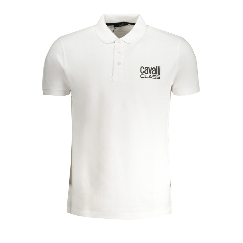 Weißes, kurzärmliges Herren-Poloshirt der Cavalli-Klasse
