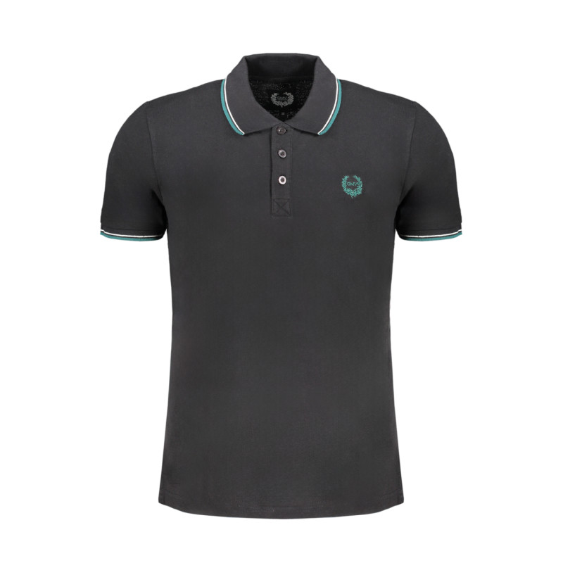 GIAN MARCO VENTURI SCHWARZES KURZÄRMELIGES POLOSHIRT FÜR HERREN