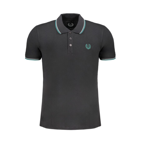 GIAN MARCO VENTURI SCHWARZES KURZÄRMELIGES POLOSHIRT FÜR HERREN