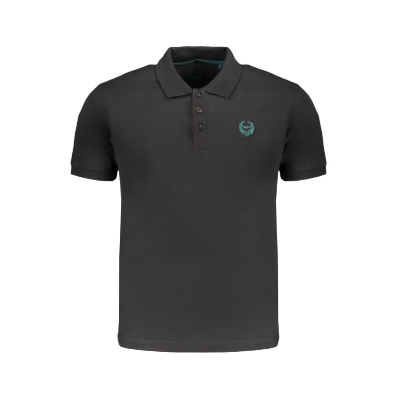 GIAN MARCO VENTURI SCHWARZES KURZÄRMELIGES POLOSHIRT FÜR HERREN
