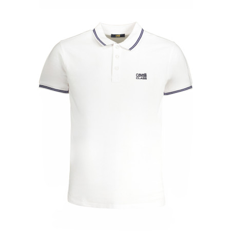 Weißes, kurzärmliges Herren-Poloshirt der Cavalli-Klasse