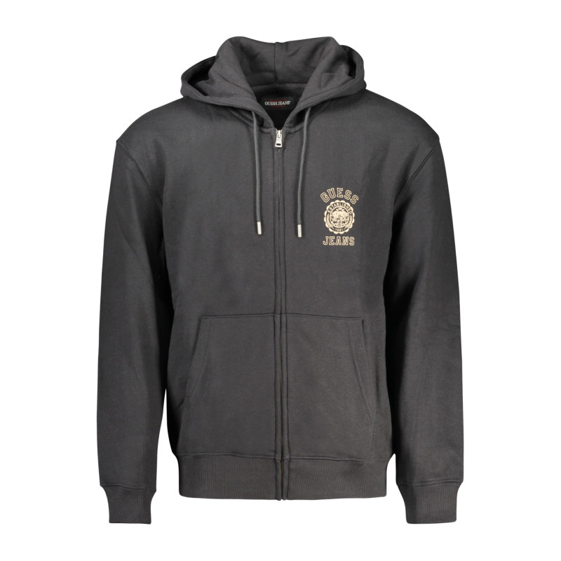 GUESS JEANS HERREN SWEATSHIRT MIT ZIP-UP SCHWARZ