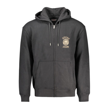 GUESS JEANS HERREN SWEATSHIRT MIT ZIP-UP SCHWARZ