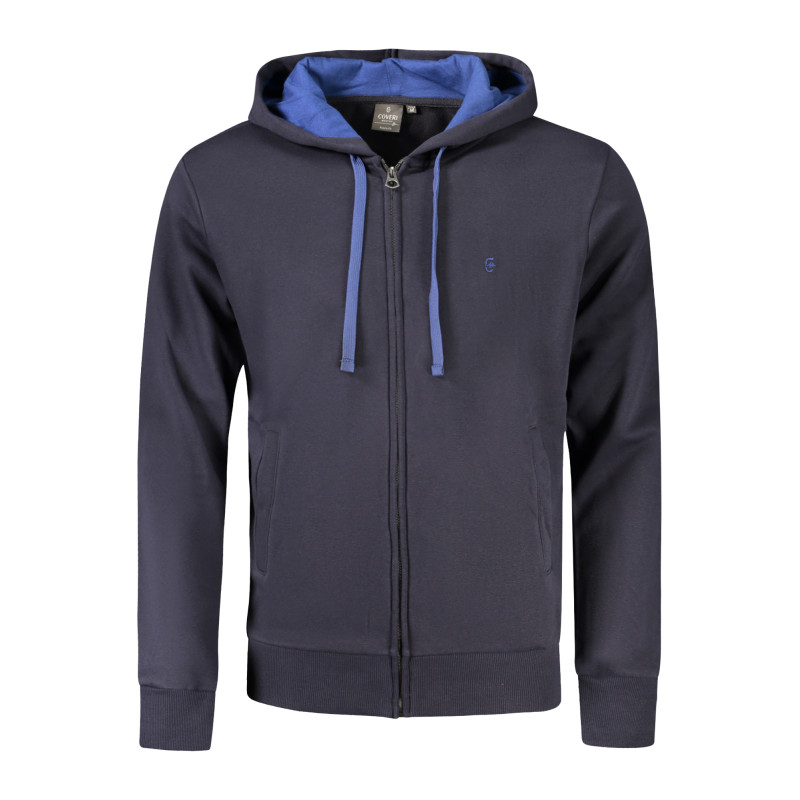 COVERI MOVING HERREN SWEATSHIRT BLAU MIT REISSVERSCHLUSS