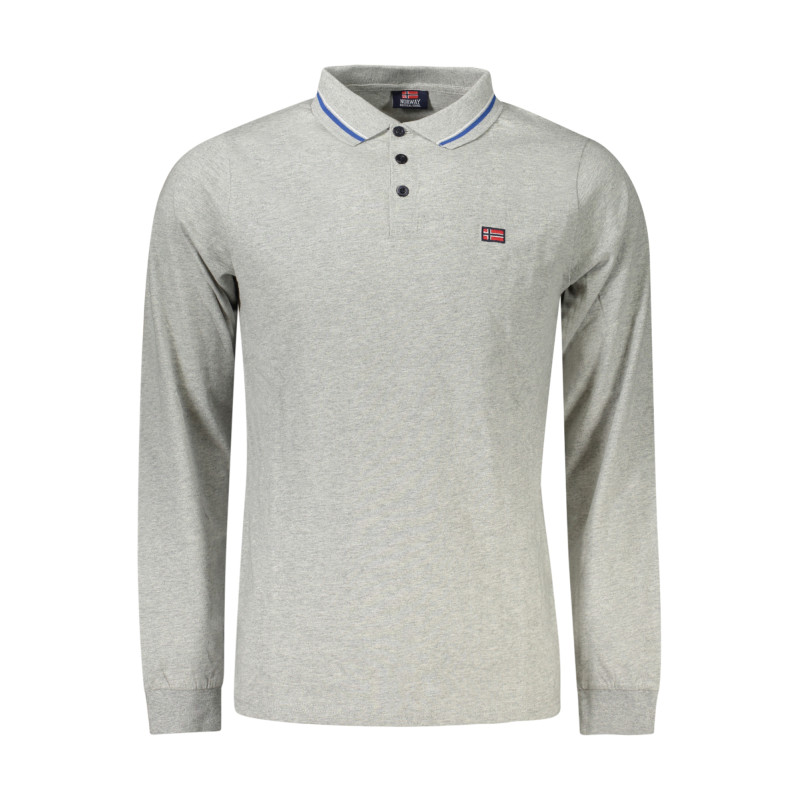 NORWAY 1963 MEN&39S LONG SLEEVE POLO SHIRT GREY