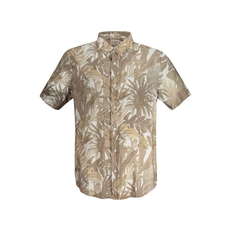 GUESS JEANS SHORT SLEEVE SHIRT MEN BEIGE