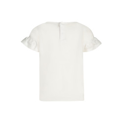 GUESS JEANS T-SHIRT MANICHE CORTE BAMBINA BIANCO