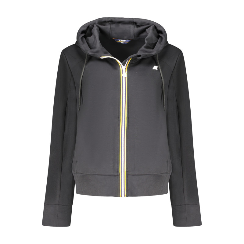 K-WAY FELPA CON ZIP DONNA NERO