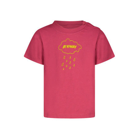 K-WAY T-SHIRT MANICHE CORTE BAMBINA ROSA