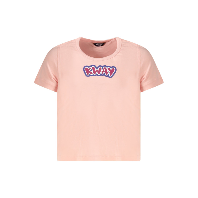 K-WAY T-SHIRT MANICHE CORTE BAMBINA ROSA