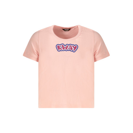K-WAY T-SHIRT MANICHE CORTE BAMBINA ROSA