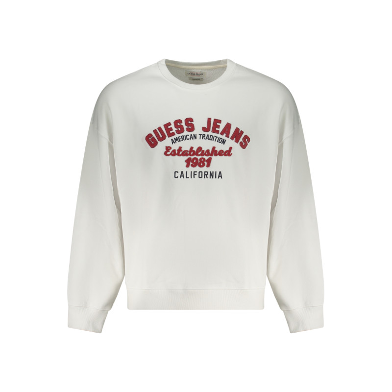 GUESS JEANS FELPA SENZA ZIP UOMO BIANCO