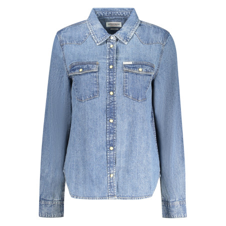 GUESS JEANS LONG SLEEVE SHIRT WOMEN BLUE