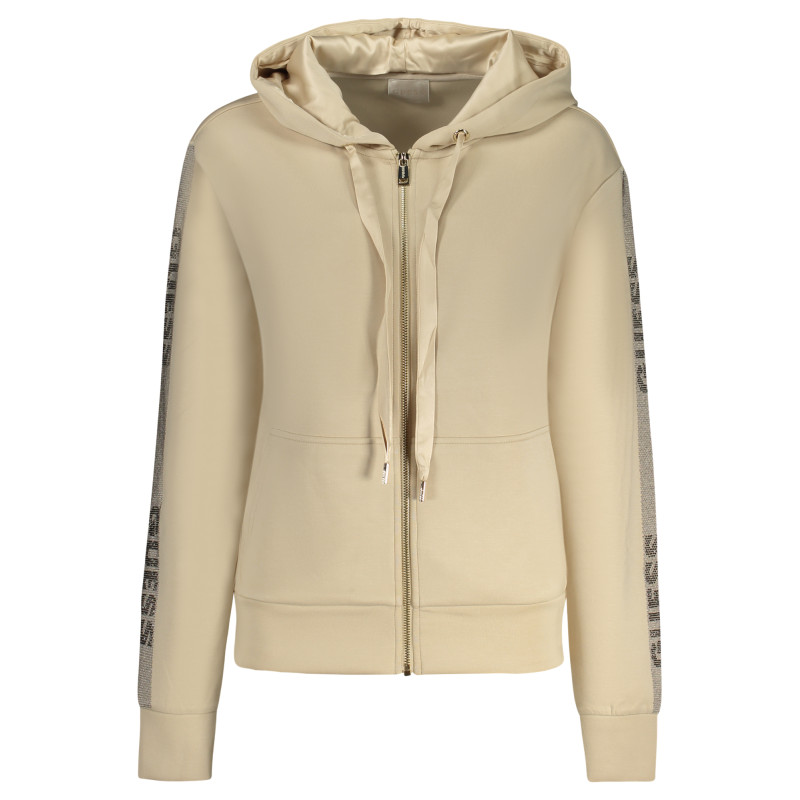 GUESS JEANS WOMEN&39S ZIP-UP SWEATSHIRT BEIGE