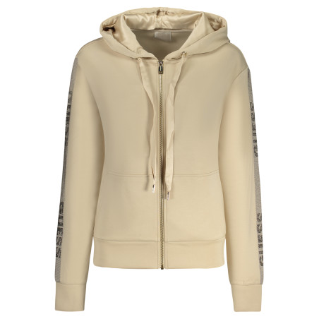 GUESS JEANS WOMEN&39S ZIP-UP SWEATSHIRT BEIGE