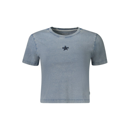 GUESS JEANS T-SHIRT MANICHE CORTE DONNA AZZURRO