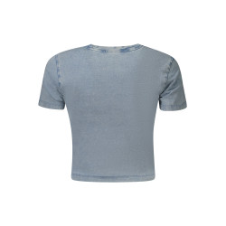 GUESS JEANS T-SHIRT MANICHE CORTE DONNA AZZURRO