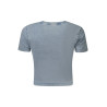 GUESS JEANS T-SHIRT MANICHE CORTE DONNA AZZURRO