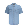 WRANGLER CAMICIA MANICHE CORTE UOMO AZZURRO