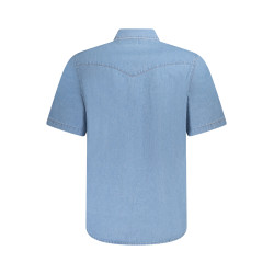 WRANGLER CAMICIA MANICHE CORTE UOMO AZZURRO
