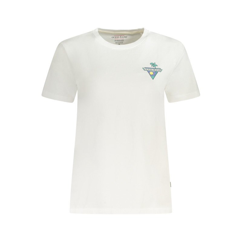 GUESS JEANS T-SHIRT MANICHE CORTE DONNA BIANCO