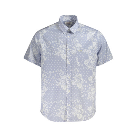 GUESS JEANS CAMICIA MANICHE CORTE UOMO AZZURRO