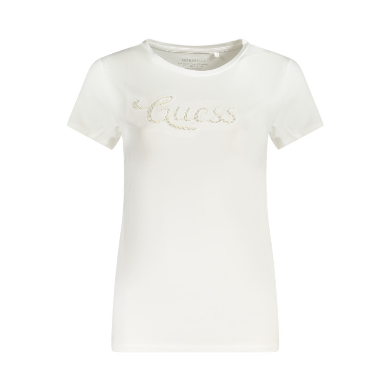 GUESS JEANS T-SHIRT MANICHE CORTE DONNA BIANCO